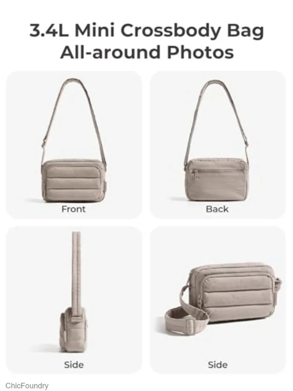 Puffer Crossbody Bag with RFID Blocking Slots, Lightweight Travel Purse